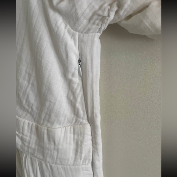 Me+Em NWT Gathered Sleeve Cheesecloth Dress, white cotton maxi dress - Picture 6 of 9